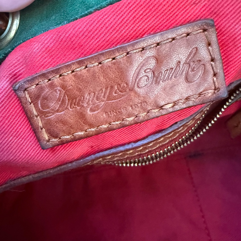 Dooney & Bourke Chestnut Florentine Leather Whipstitch Drawstring Bucket Bag - Picture 4 of 8